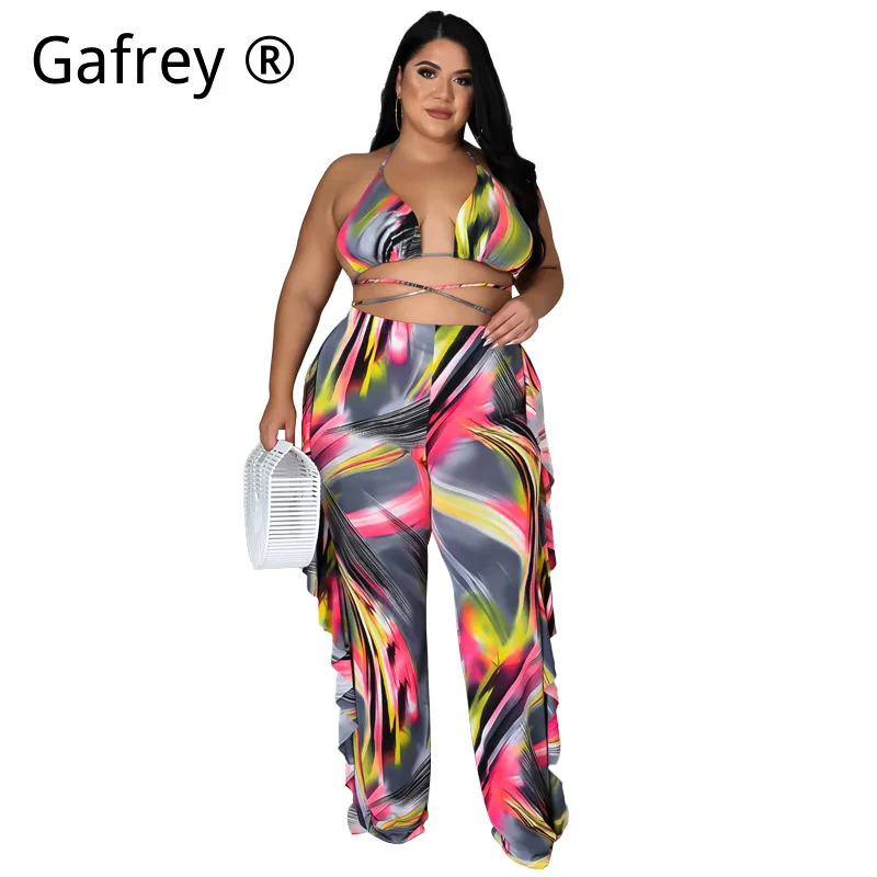 Women Plus Size 3 Piece Swimsuit Set 2026 Sexy Long Pants Bikini With Cover Up High Waist Swimwear Summer Beach Bathing Suit view 5
