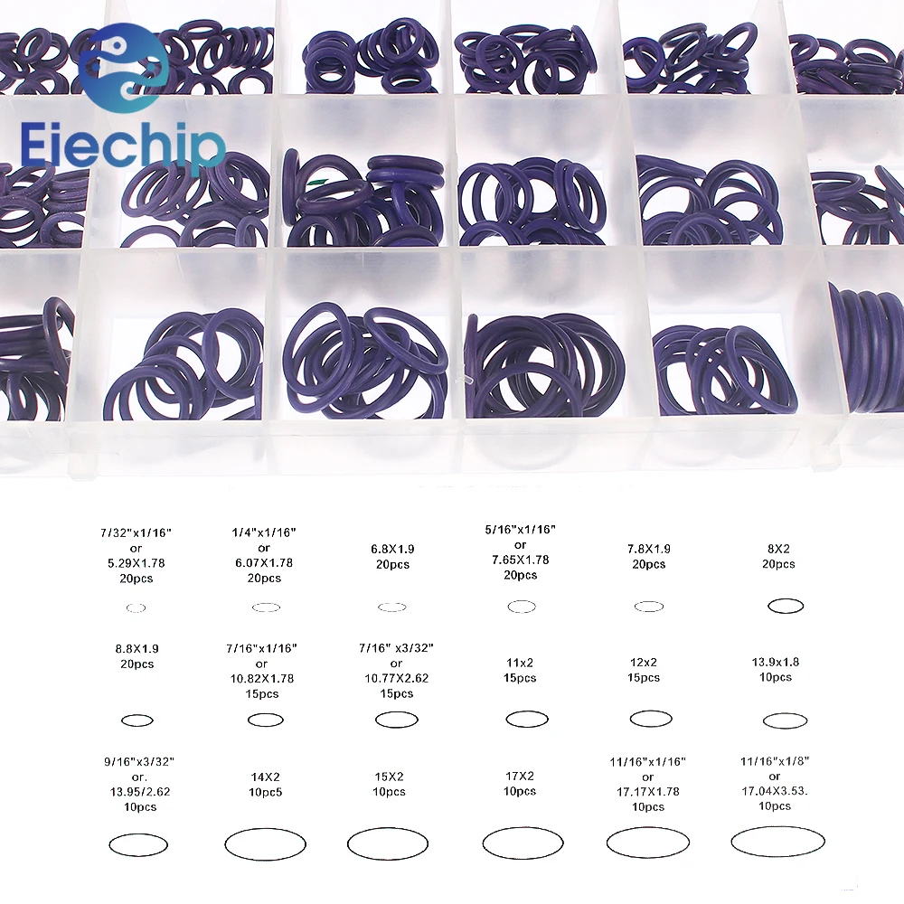 Imagem -03 - Automotive ar Condicionado Seal Repair Grupo Roxo O-ring Kit Anéis de Borracha Nitrílica para Juntas e Vedação 270 Pcs