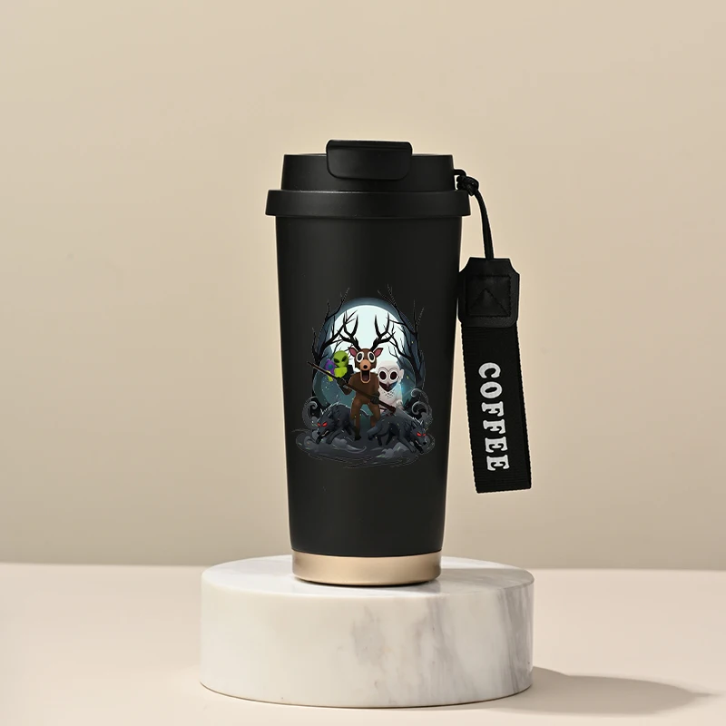 زجاجة مياه من الفولاذ المقاوم للصدأ 99 ليلاً في الغابة، كوب معزول محمول بسعة كبيرة، كوب ماء مطبوع عليه رسوم متحركة، هدية عيد ميلاد #1