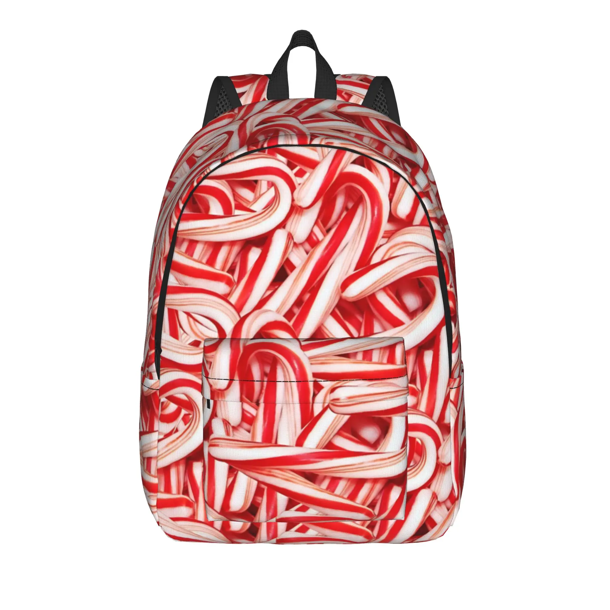 Candy Cane Seamless Pattern  Backpack  Streetwear Backpacks Youth Travel Big School Bags Colorful Rucksack