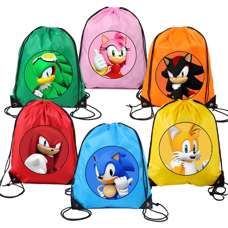 Sonics Drawstring Bag Anime Sport Waterproof Backpack Bundle Pocket for Men Women Student Rucksack Bag Swimming Storage Handbag