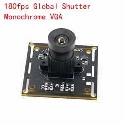 Global Obturador Webcam 180fps, Monocromático Módulo de Câmera VGA USB, Foco Fixo Para Alta Velocidade De Captura Em Movimento 640x480 ,Plug And Play