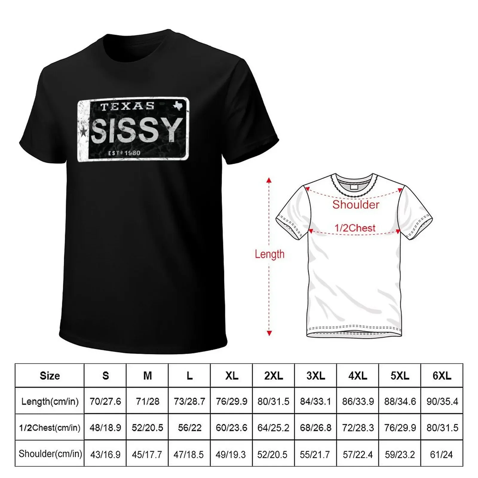 Sissy Texas Plate T-Shirt blue archive animal prinfor boys shirts graphic tee T-shirts for men cotton