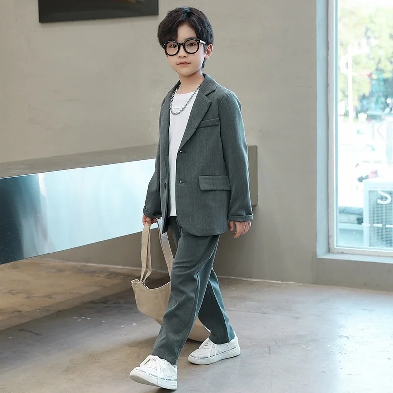 Abito da ragazzo Abito casual Abito da ragazzo bello Abito da fiore per bambini Costume da spettacolo per bambini primaverili e autunnali