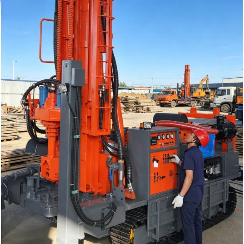 Fully Hydraulic Diesel Rotary Water Well Drilling Rig 450m Max Depth 140-350mm Drilling Diameter Track Mobility Complete Core