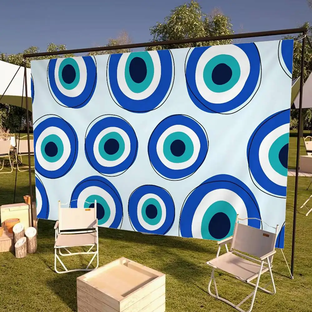 Trendy Boho Evil Eye Small Size Cheerleading Banner Hand Pulled Flag Outdoor Atmosphere Flags