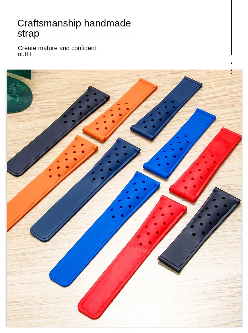 

Racing Silicone Strap Breathable Kalela Racing Metal Folding Buckle Waterproof Rubber Chain 22mm