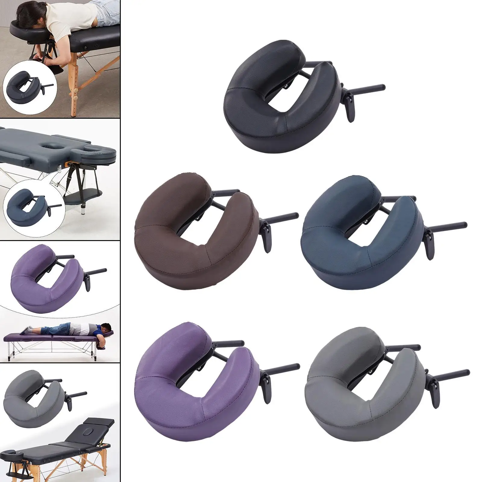

Massage Table Face Cradle with U Shape Pillow PU Leather Sturdy Soft for Home Salon