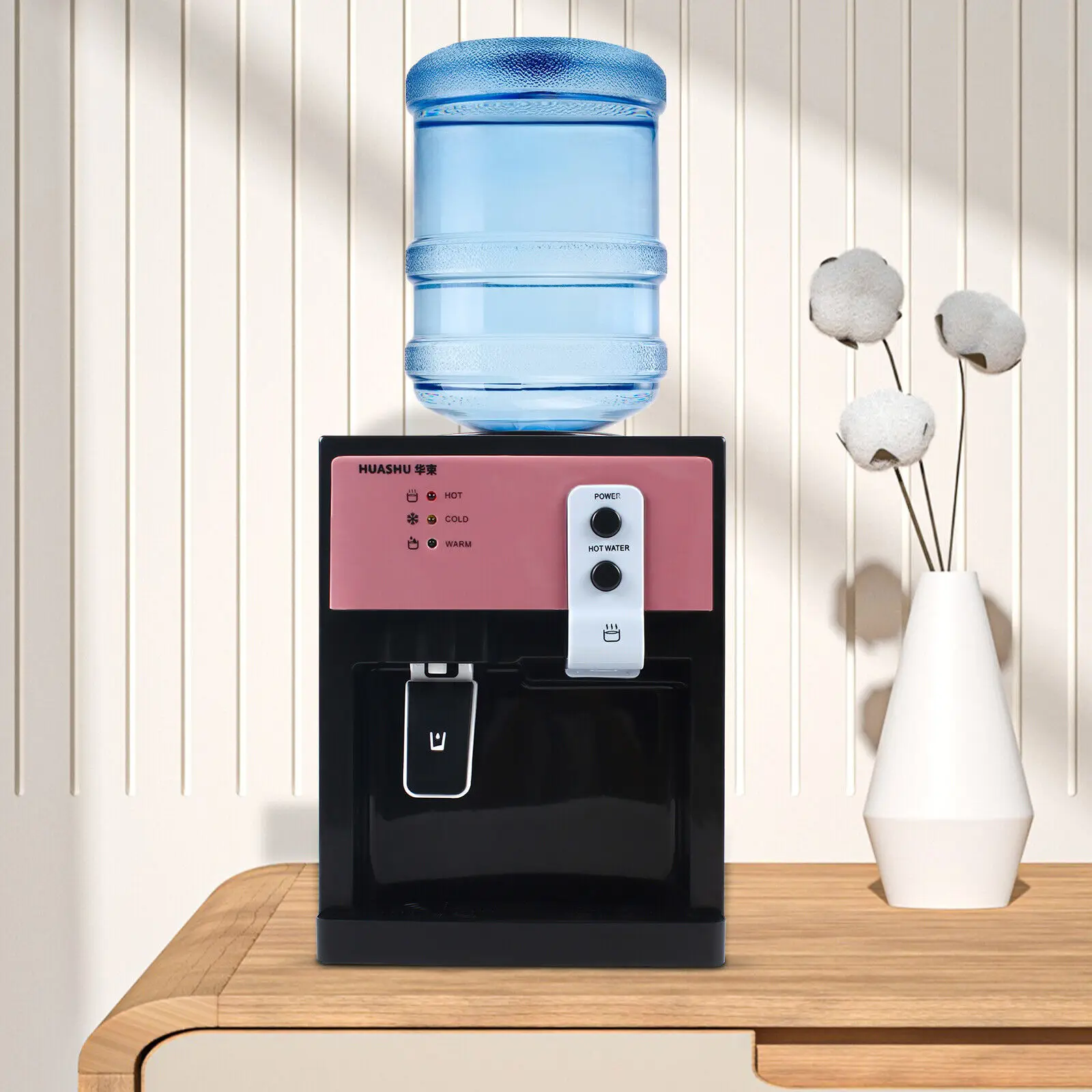 

Desktop Electric Hot and Cold Water Dispenser 3 Temperature Settings Drinking Machine Top Loading for Home Office Use