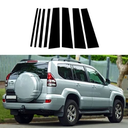 Fit For Toyota Land Cruiser Prado J120 2003-2007 2008 2009 Glossy Black Pillar Posts Door Window Trim Sticker Molding Cover Set
