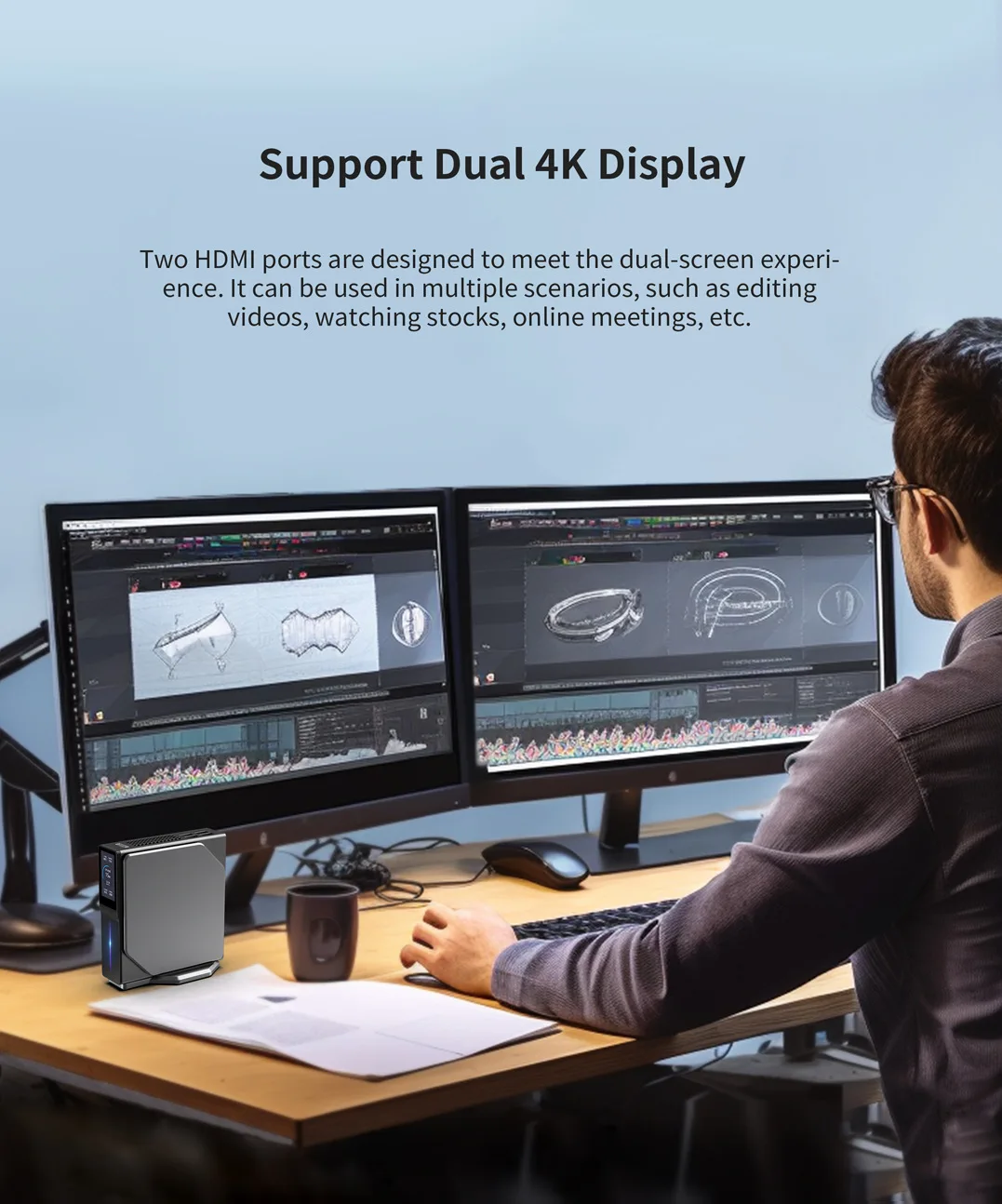 S1 Intel 12th Alder Lake N150 Mini PC Desktop Gaming Windows 11 DDR4 WiFi 5 Dual LAN Support M.2 NGFF NVME Computer