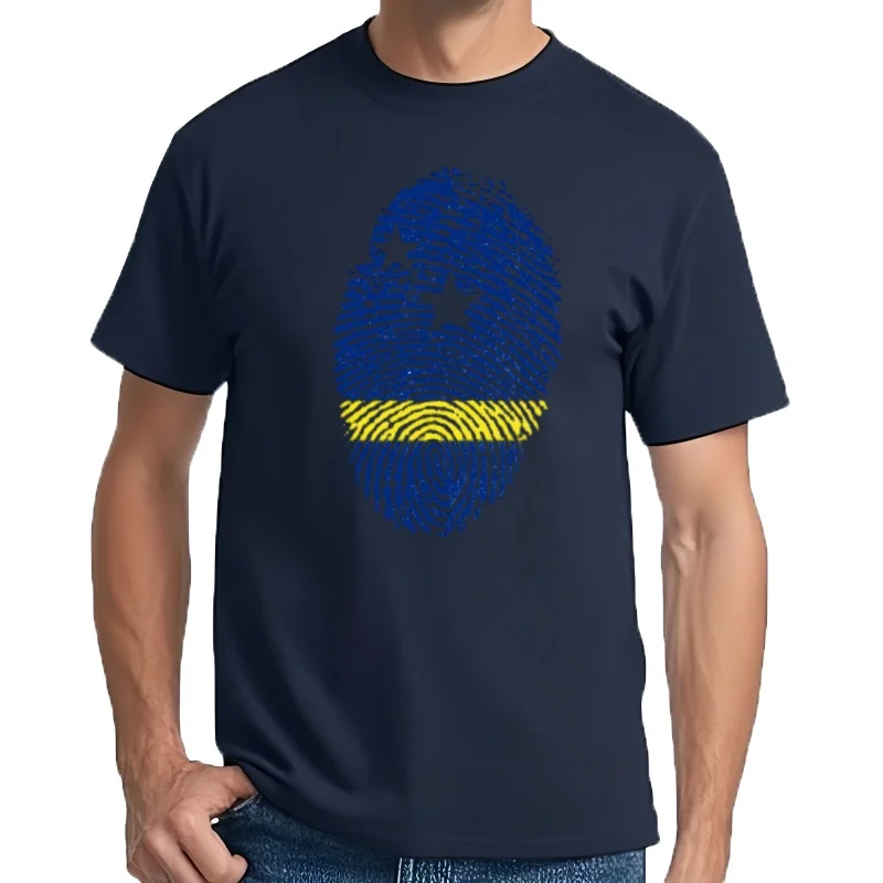 Curacao-Camiseta con estampado de bandera para hombre, a rayas camisa negra, ropa de equipo de verano, Tops de tela de