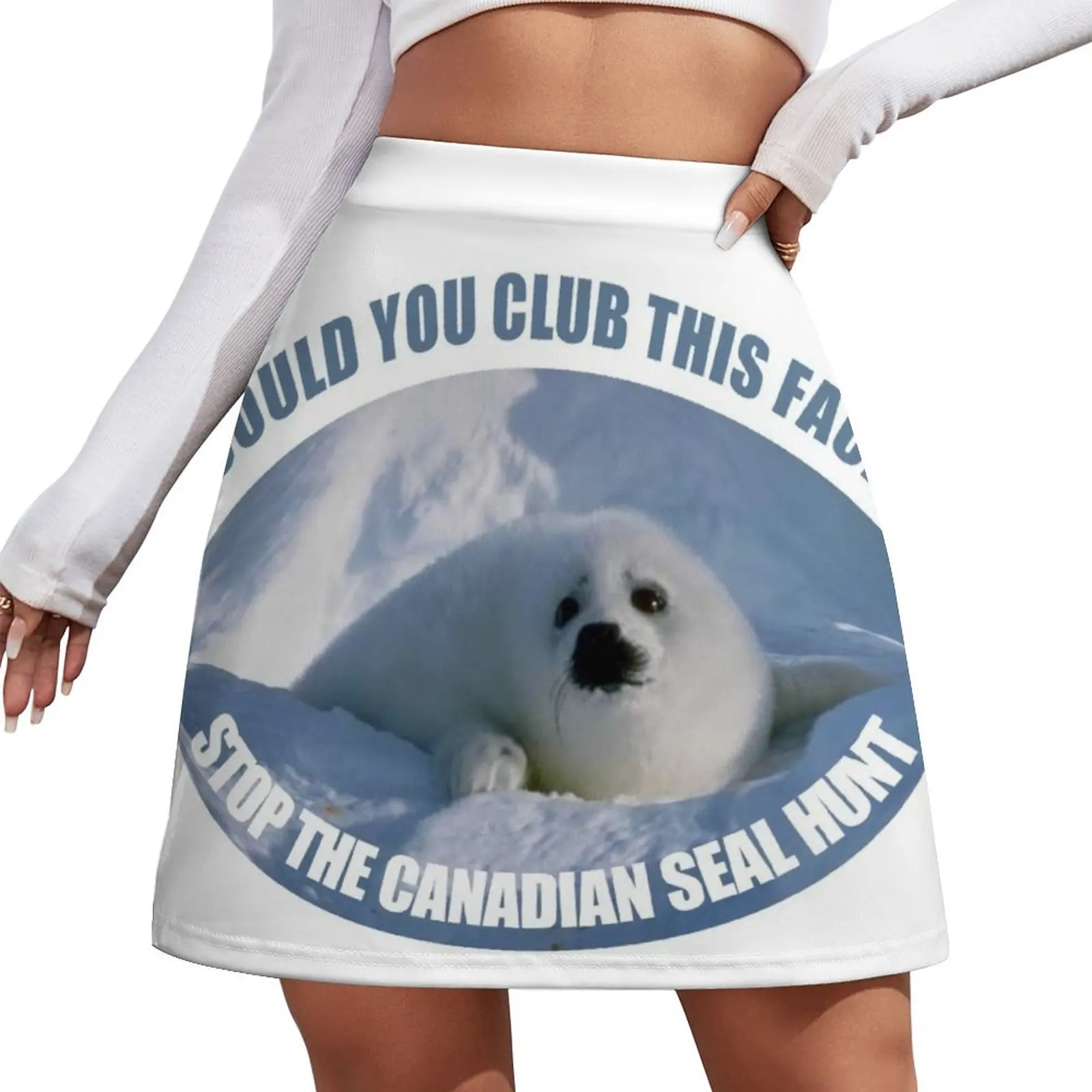 Stop The Canadian Seal Hunt Mini Skirt School uniform night club outfit Female skirt
