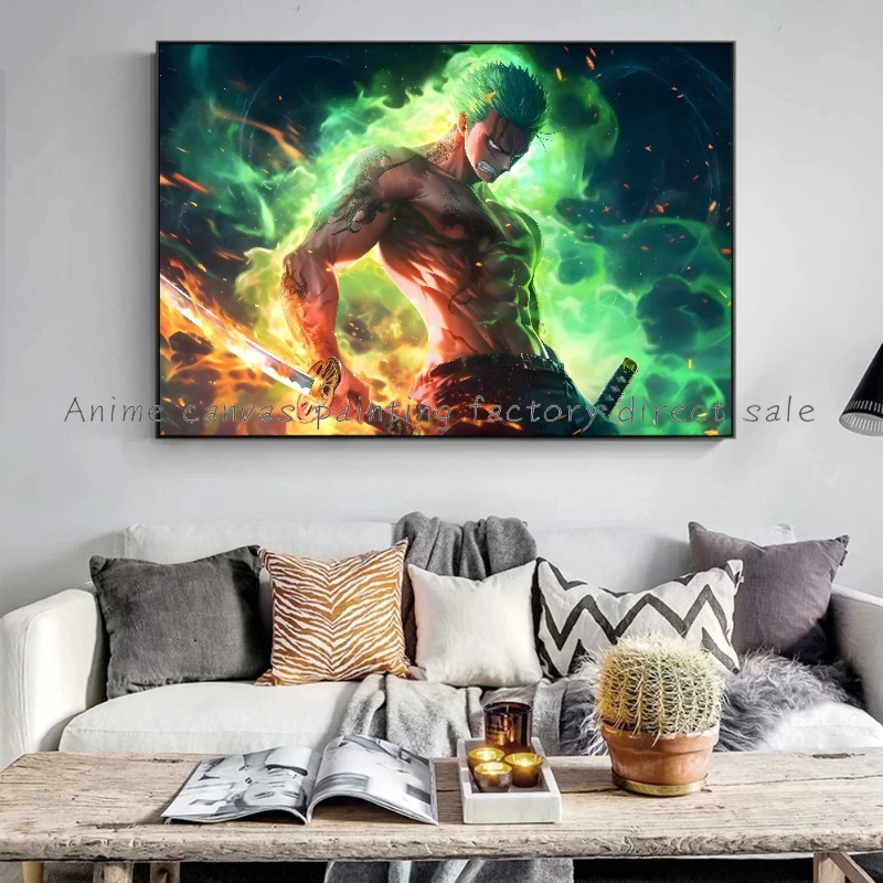 Japanese Anime One Piece Zoro Poster Picture Printing High-definition Canvas Painting Living Room Bar Wall Decoration Painting