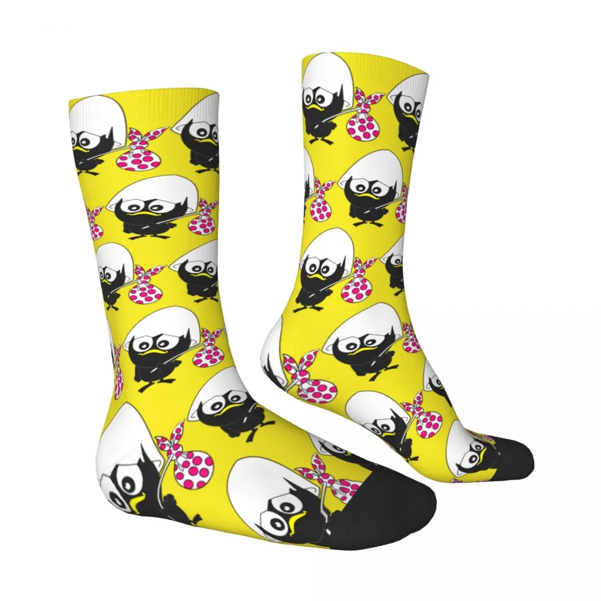 Calimero Anime Logo Stockings Printed Funny Socks Autumn Non Skid Socks Women Men Running Breathable Socks