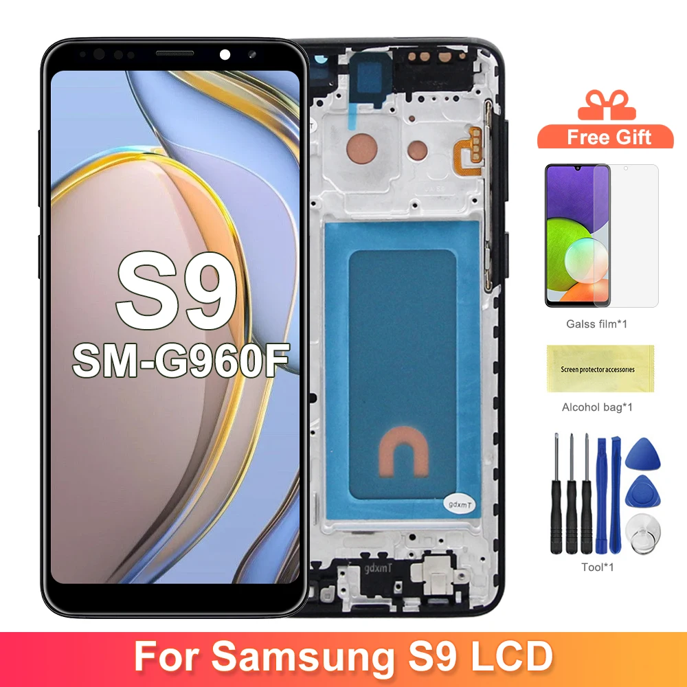 TFT S9 Display Screen for Samsung Galaxy S9 G960F G960F/DS Lcd Display Digital Touch Screen with Frame Assembly Replacement Part