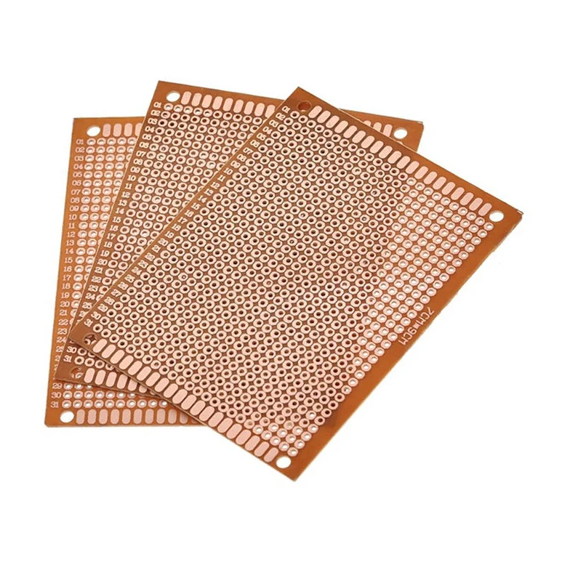 10PCS 5x7 7x9CM PCB Breadboard Protoboard Single-Sided Universal Printed Circuit Boards 1.6MM Thick DIY Set Yellow DIY Soldering image 6