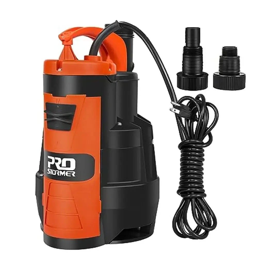 

1HP Submersible Water Pump with Float Switch Pool Pond Garden Flooded Max 3500GPH Durable Construction and Multi-Outlet Sizes