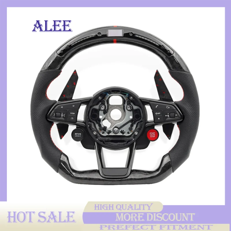 

Customized Steering wheel For Audi A6 A4 A5 Q3 A3 R8 Q5 leather Carbon Fiber Sport Wheel LED Racing Paddle Shifters Sport