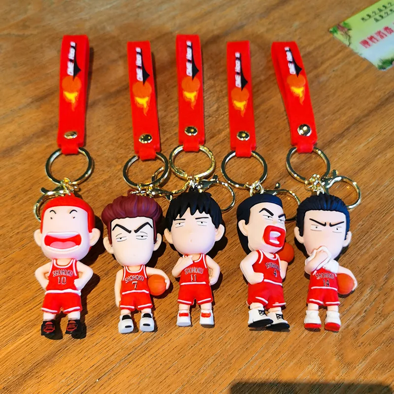 

Cartoon Anime New Keyring Kawaii Slam Dunk Sakuragi Hanamichi Keychains PVC Model Schoolbag Bag Pendant Key Toys Kids Fans Gifts