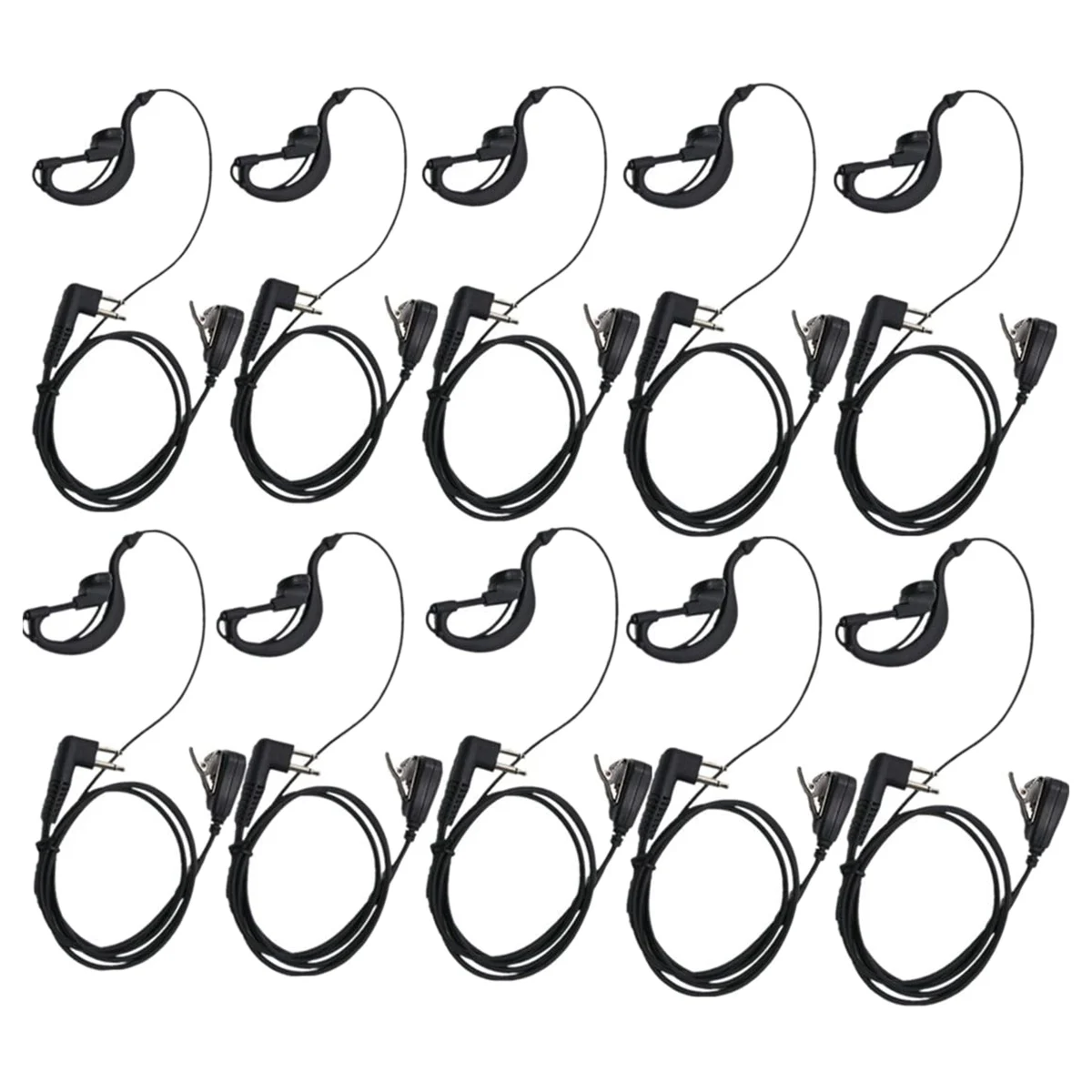 

10Pcs G Shape Earpiece Headset PTT with Mic for Motorola 2 Way Radio CP040 CP200 Walkie Talkie Earphone