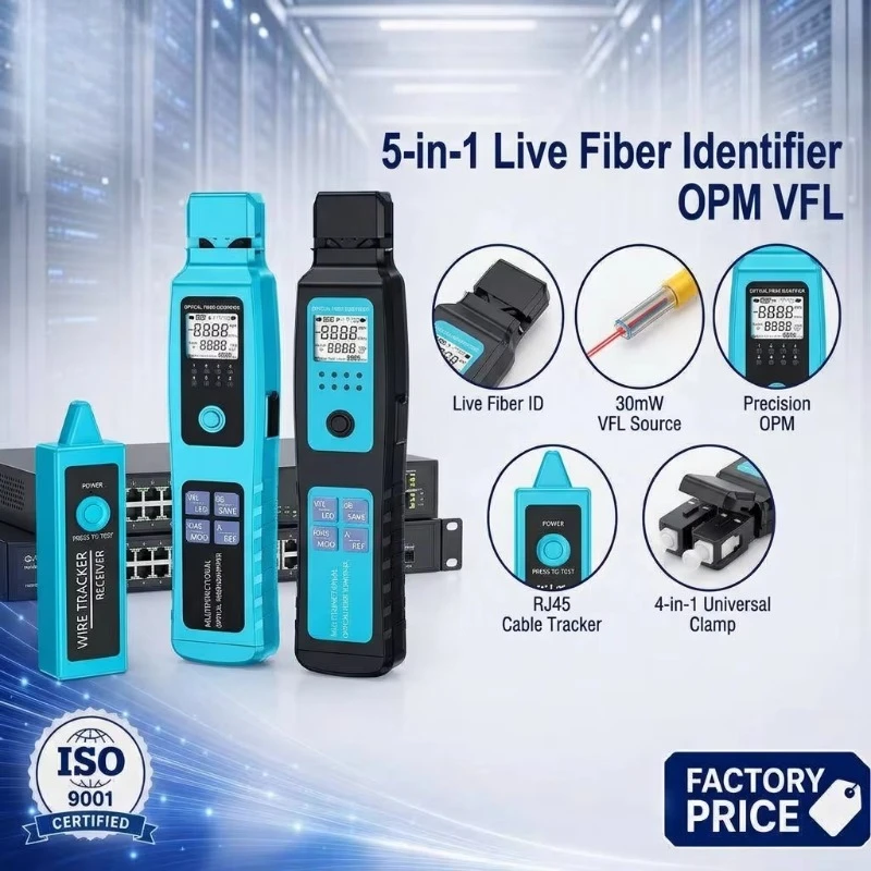 5-in-1 Live Fiber Identifier Integrated OPM VFL RJ45 Tester Multi-scenario Network Detection