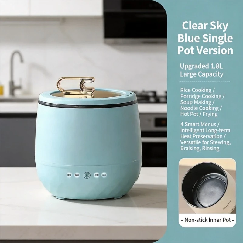 

1-2 People 1.8L Mini Multifunctional Rice Cooker 110V American Standard Non-stick Electric Cooking Pot Home Dormitory Kitchen
