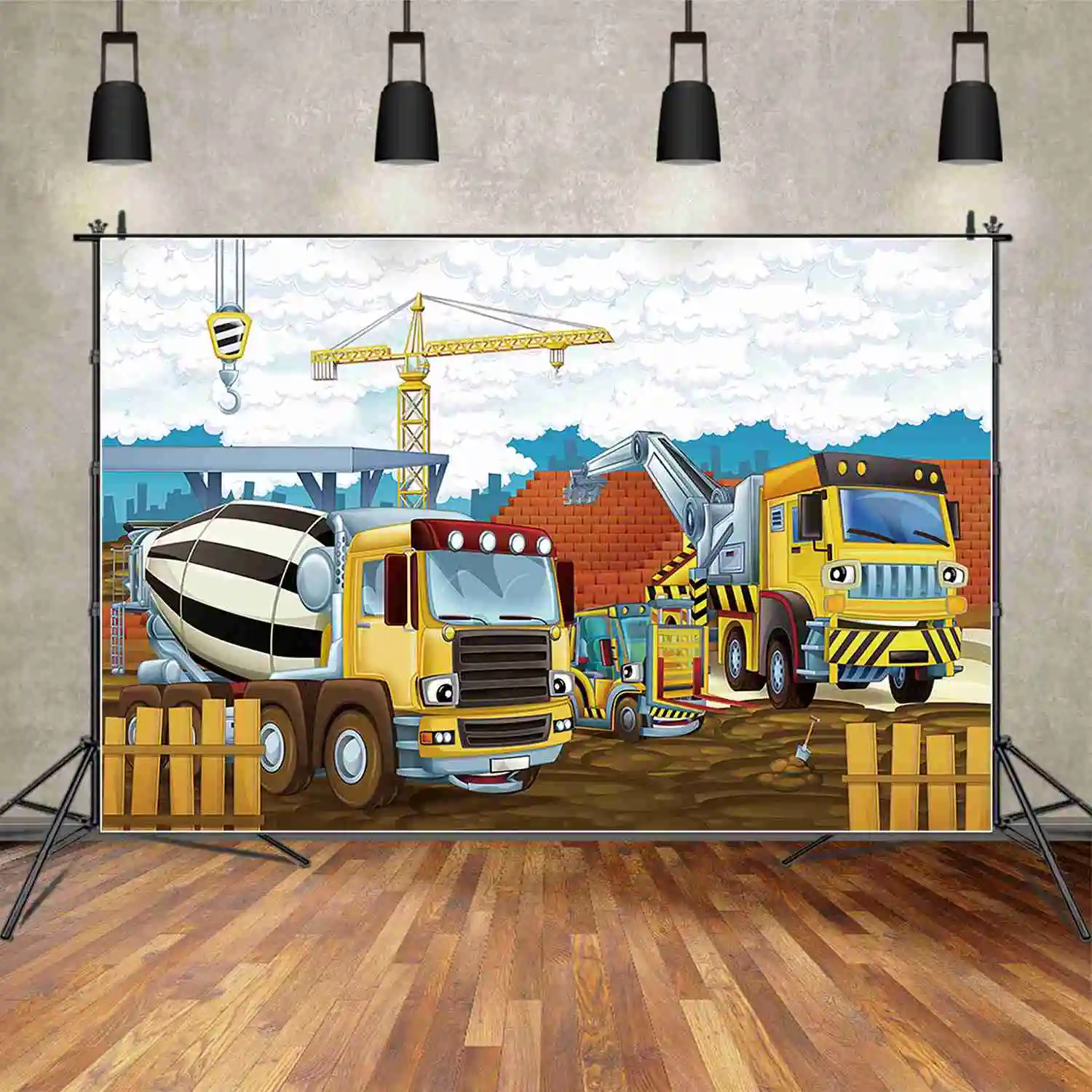 MOON.QG-Desenhos Animados Fotografia Fundos, Fotografia Backdrops, Birthday Party Decor, Photozone, Estúdio Photobooth Props, Local de construção, Criança