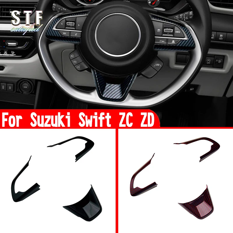 For Suzuki Swift ZC ZD 2024 2025 Car Accessories Interior Steering Wheel Trim Cover Molding Decoration Stickers W4