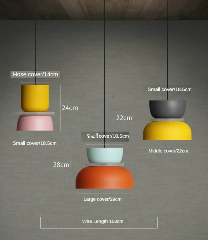 Modern Macaron Led Pendant Lamp Colorful Hanging Suspension Study Dining room Bedside Bedroom Chandelier Lighting lamp shades