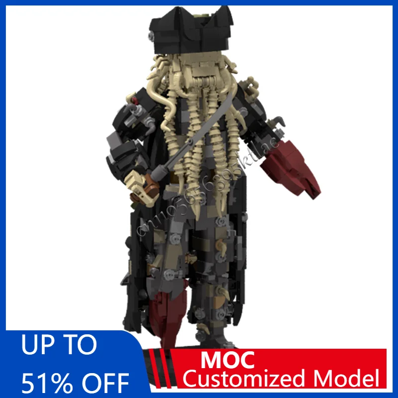987 قطعة MOC القراصنة الكابتن ديفيز جونز تمثال اللبنات شخصيات الحركة الطوب لتقوم بها بنفسك تجميعها لعب للأطفال الهدايا