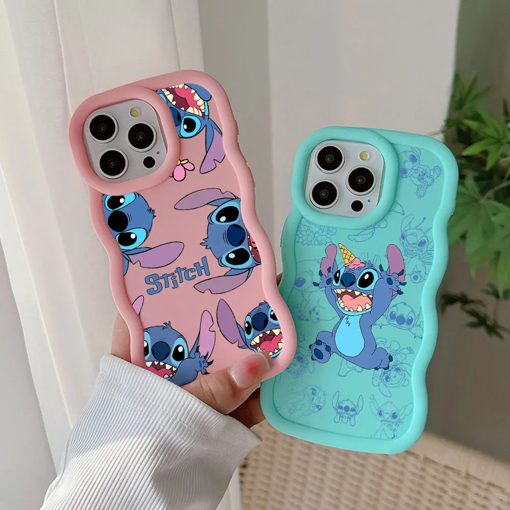 Disneys Stichs Phone Case For Xiaomi Redmi Note 8 9S 10 10S 11 12 13 Pro Plus 4G 5G Candy Color Soft TPU Back Cover