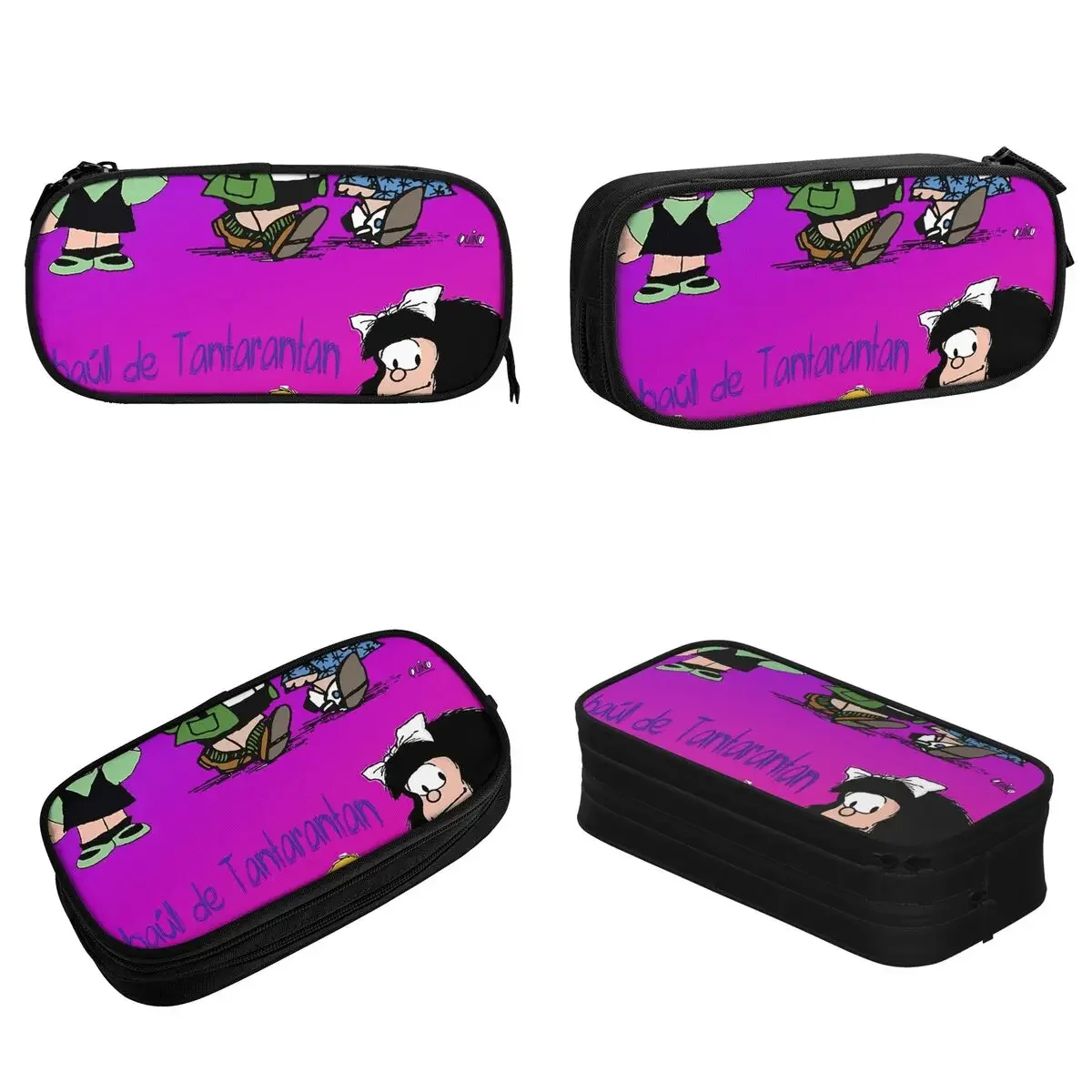 Mafalda Quino Comics Cartoon Pencil Case Creative Vintage Humor Pen Holder Bags Girl Boy School Supplies Gift Pencil Box