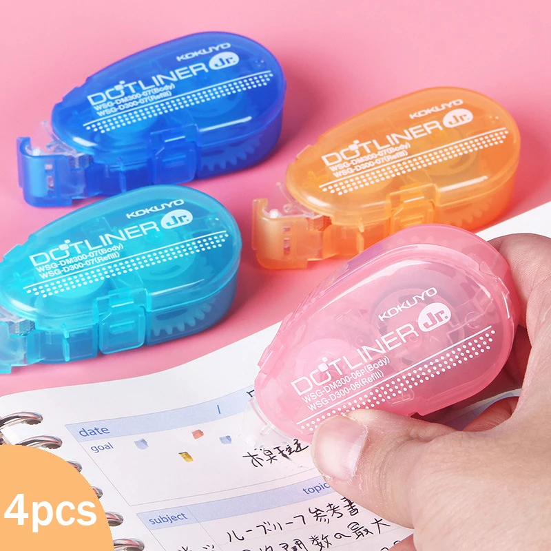 

4 Pieces/Pack Double Sided Adhesive Dots Stick Roller, Permanent Adhesive Applicator, Glue Tape Dispenser, Refillable, 6mm x 8m