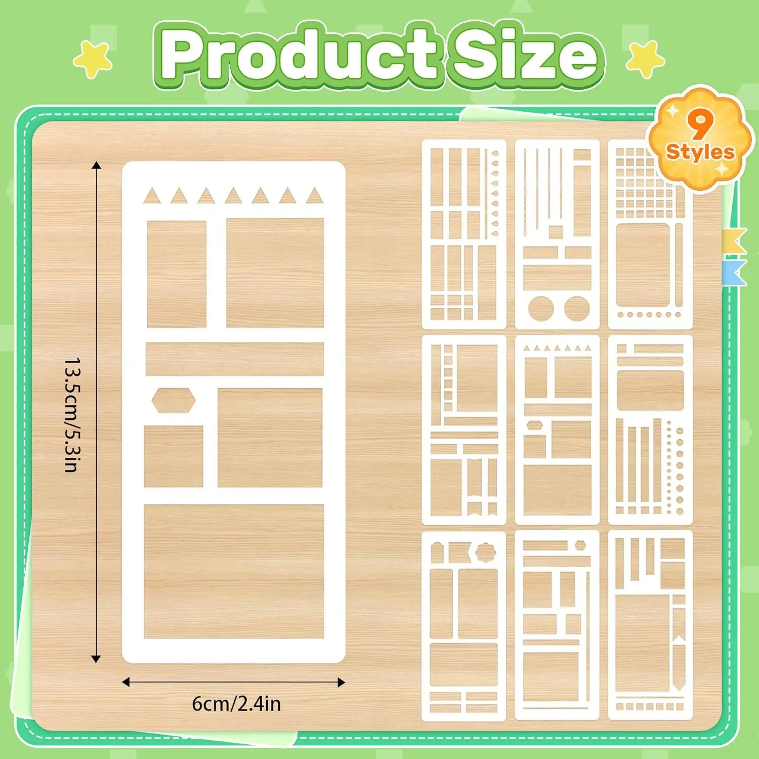 9Pcs Handmade Flexible Record Template, Reusable Drawing & Journaling Templates for Bullet Journals, Planners & Notes | Flexible