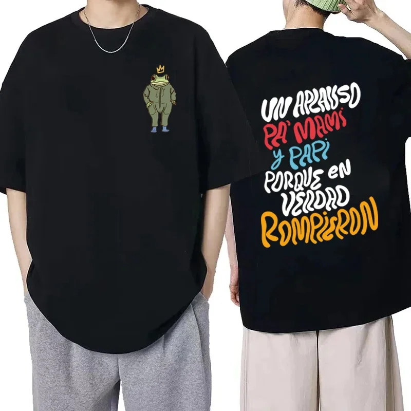 Bad Bunny Print T-Shirts Herrenbekleidung Lässige Mode Kurzarm-Tops Damen Harajuku Hochwertige Oversize-Streetwear-T-Shirts
