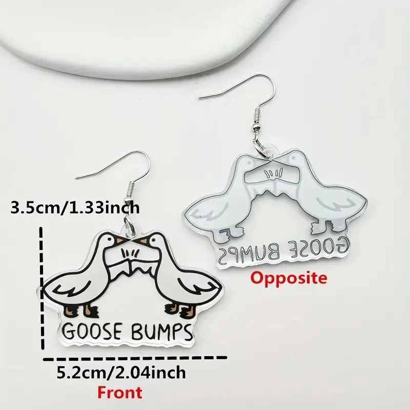 YAOLOGE 2024 New Funny Cartoon Animal Duck GOOSE BUMPS Earrings For Women Creative Leisure Eardrop Accessories Party Gifts