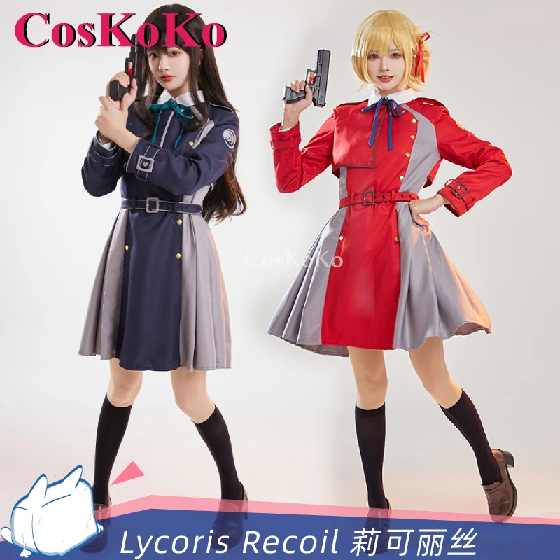 

CosKoKo Inoue Takina/Nishikigi Chisato Cosplay Anime Lycoris Recoil Costume Sweet Uniform Halloween Party Role Play Clothing New