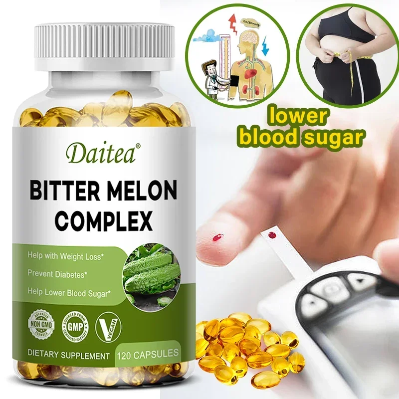 Natural bitter melon extract capsules help lower blood sugar, prevent heatstroke, and supplement daily multivitamins to burn fat