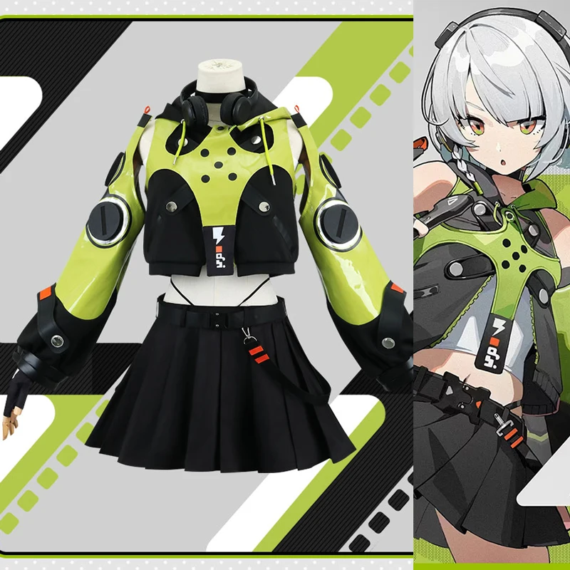 The Zenless Zone Zero cos Anby Demara Cosplay lovely Cool girl Green Daily costume A