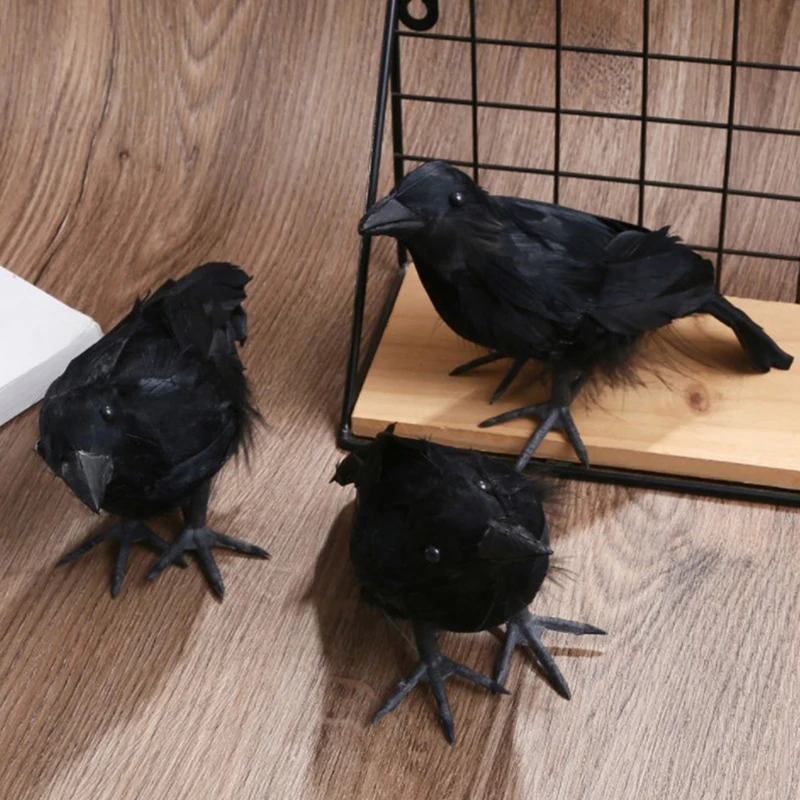 Simulation Black Crow Raven Bird Repellent Pest Control Pigeon Garden Decoration Outdoor Decoracion Exterior