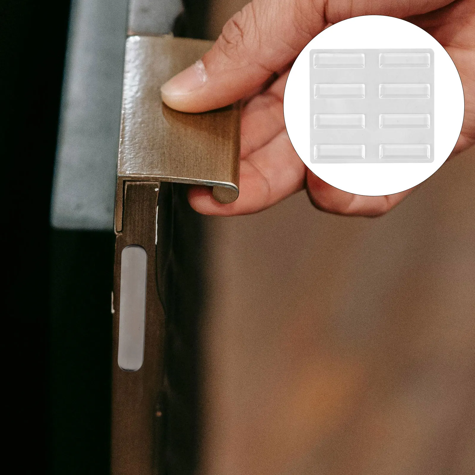 

5PCS Clear Silicone Bumpers Anti Slip Pads for Cabinet Doors Glass Table Top Protector Strips Wall Guards Furniture Safety