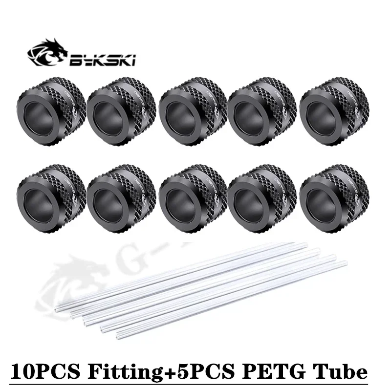 Bykski acessórios para tubo rígido combo od14 mm tubo rígido para sistema de resfriamento de água pc petg/acrílico/metal conector de tubulação rígida