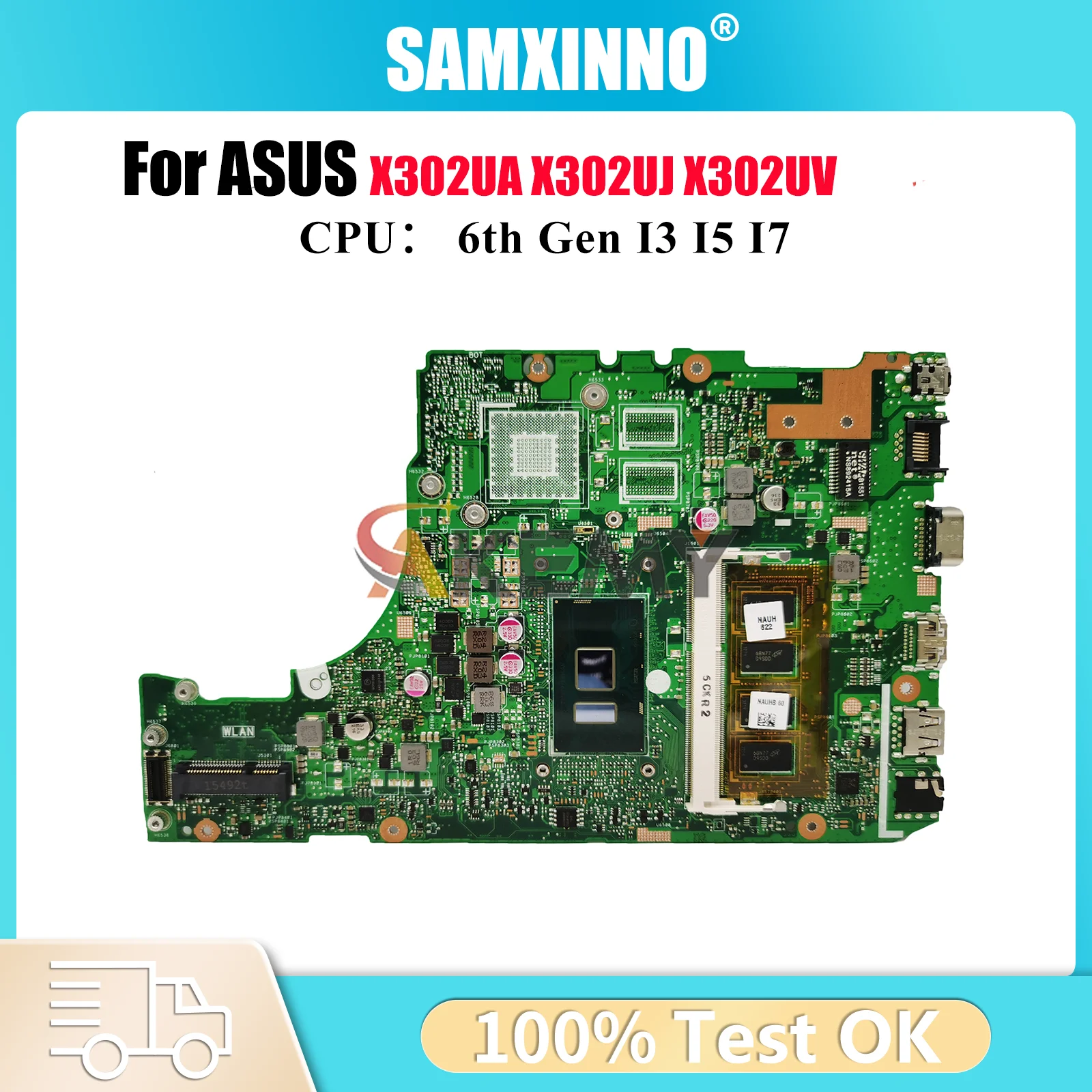 

X302UA Laptop Motherboard For ASUS VivoBook X302UJ X302U X302UA X302UV Notebook Mainboard With I3 I5 I7 CPU 100% tests OK stk