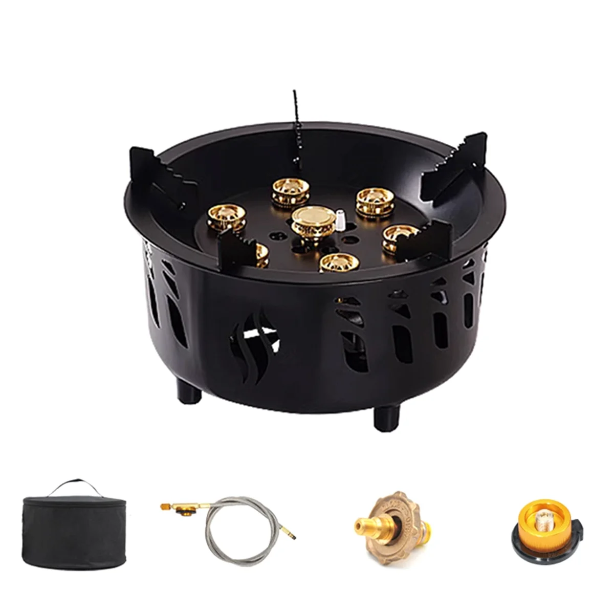 

Outdoor 7Core Camping Stove Power Gases Burner Stove Backpacking Stove Adjustable Gases Valve Windproof Stove Burner A