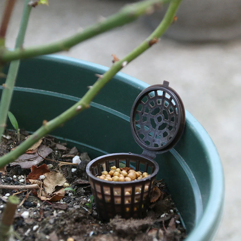 

20 Pcs Basket with Lid Portable Box Planting Fertilization Container Jade Hanging Holder Plastic Bonsai Baskets