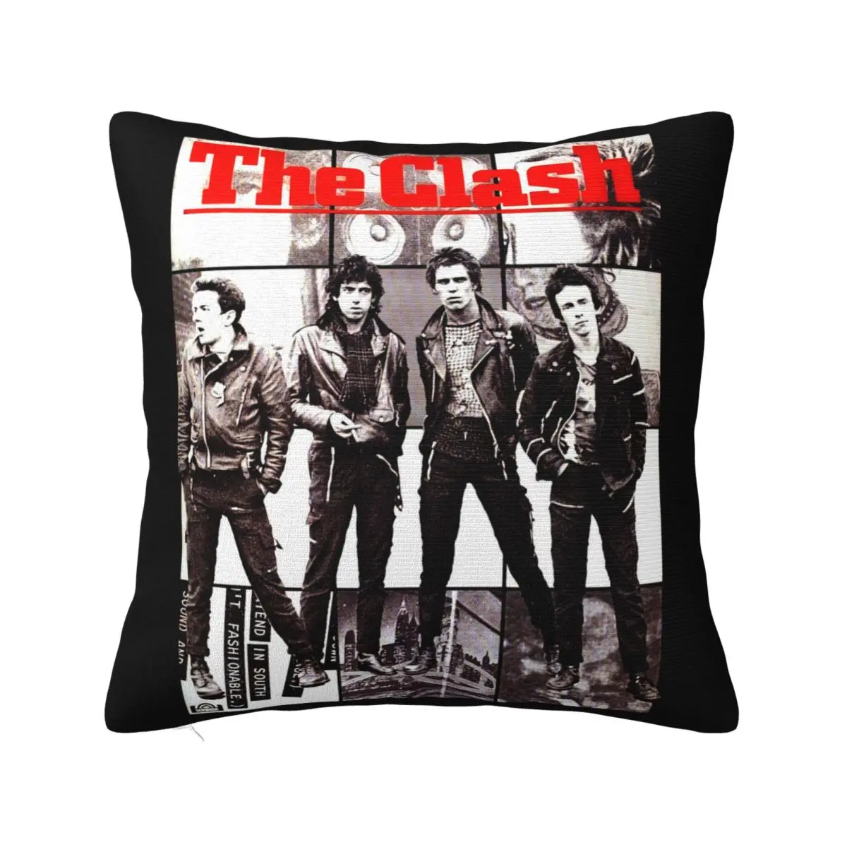 Vintage The Clash Punk Rock Band Cotton Black Men S 4 Df685 Colour Popular Style Pure Pillow Case