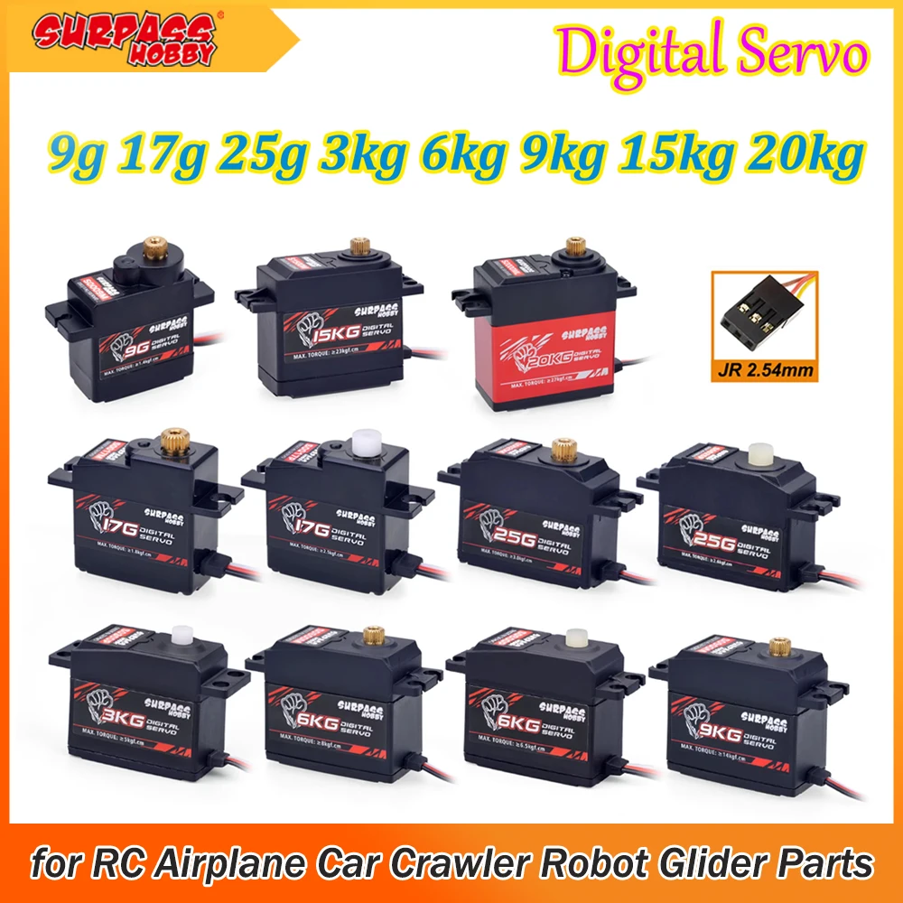 servo-digital-surpass-hobby-9g-17g-25g-3kg-6kg-9kg-15kg-20kg-s0009m-s0017m-s0025m-para-pecas-de-aeromodelos-rc-carros-crawlers-robos-e-planadores