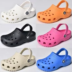 Original Crocs Classic Clog Cute Girls Boys Sandals Children Slippers Kawaii Kid Hole Shoes Non-Slip Beach Home Shoes Gift