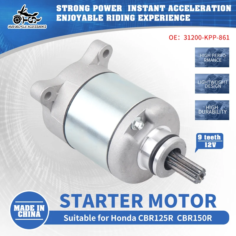 

31200-KPP-861 Motorcycle Starter Motor For HONDA CBR125R CBR 125 2004-2010 FS125 SONIC 2001-2006 2008 Engine OEM:31200-KGH-911